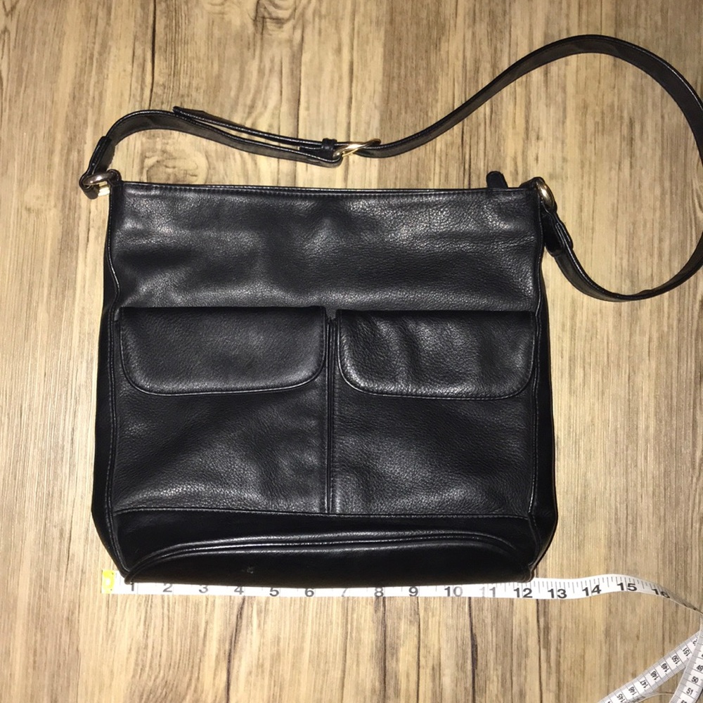 Black carriage house handbag